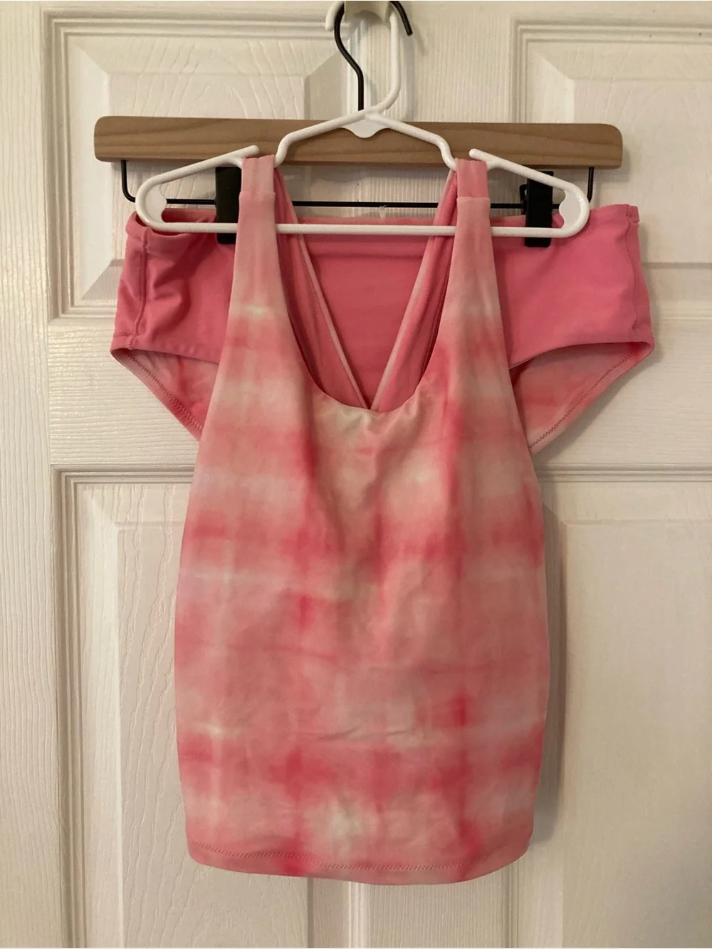 Athleta Pink Tie-Dye Crossback Tank with Reversible Bottom